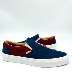 red white and blue vans sneakers